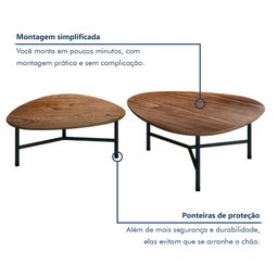 Conjunto com 2 Mesas de Centro Folha - 8