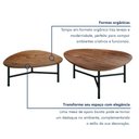 Ver imagem 7 de Kit 2 Mesas de Centro Formato Folha e Aço Roma Marrom Preto/Madeira 100% MDF