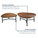 Ver mais imagens de Kit 2 Mesas de Centro Formato Folha e Aço Roma Marrom Preto/Madeira 100% MDF