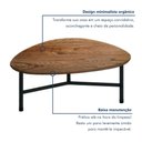 Ver imagem 6 de Kit 2 Mesas de Centro Formato Folha e Aço Roma Marrom Preto/Madeira 100% MDF