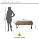 Ver imagem 3 de Mesa de Centro Retangular Roma 90x50x33cm Marrom Preto/Cinamomo 100% MDF