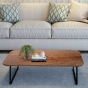 Ver imagem 1 de Mesa de Centro Retangular Roma 90x50x33cm Marrom Preto/Cinamomo 100% MDF