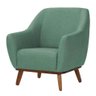 Poltrona Dekorien Paloma Linho Verde Sálvia Sala Base Madeira - 1