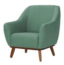 Ver imagem 1 de Poltrona Dekorien Paloma Linho Verde Sálvia Sala Base Madeira