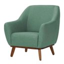 Ver imagem 1 de Poltrona Dekorien Paloma Linho Verde Sálvia Sala Base Madeira