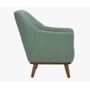 Ver imagem 6 de Poltrona Dekorien Paloma Linho Verde Sálvia Sala Base Madeira