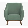Poltrona Dekorien Paloma Linho Verde Sálvia Sala Base Madeira - 4