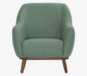 Ver imagem 4 de Poltrona Dekorien Paloma Linho Verde Sálvia Sala Base Madeira