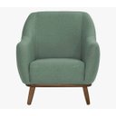 Ver imagem 4 de Poltrona Dekorien Paloma Linho Verde Sálvia Sala Base Madeira