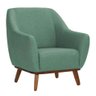 Poltrona Dekorien Paloma Linho Verde Sálvia Sala Base Madeira - 3