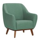 Ver imagem 3 de Poltrona Dekorien Paloma Linho Verde Sálvia Sala Base Madeira