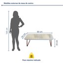 Ver imagem 3 de Mesa de Centro Retangular 100% MDF 90cm Roma Branco Rose/Off White
