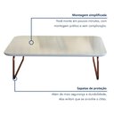 Ver mais imagens de Mesa de Centro Retangular 100% MDF 90cm Roma Branco Rose/Off White