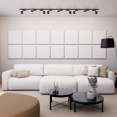 Painel Acústico Absorvedor Decorativo 60x60 Soft Crepe Maestra Acústica:branco