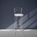 Ver imagem 6 de Kit 4 Banquetas Altas Cromadas com Assento Estofado e Encosto para Bancada Cozinha Cromado/Branco