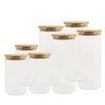 Kit de 7 Potes de Vidro Herméticos Tampa de Bambu - Oikos U - 1