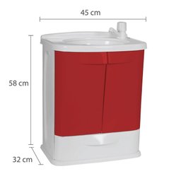 Gabinete para Banheiro em Plástico com Lavatório Fit Astra sem Torneira - 4