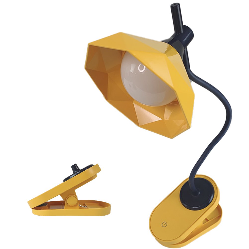Luminaria de Mesa Com Garra Touch Articulavel Diamante Presilha Led 3 Cores Abajur Flexivel