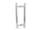 Ver imagem 1 de Puxador H duplo 40x30cm tubular redondo para porta de vidro e portão - Cromado