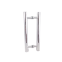 Ver imagem 1 de Puxador H duplo 40x30cm tubular redondo para porta de vidro e portão - Cromado