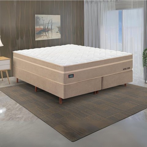 Cama Box Queen Molas Ensacadas Tecnologia Gel Sense,Health Protection e Air Flow New York Mannes Beg