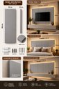 Ver imagem 1 de Painel Decorativo Modular Florêncio 150x54cm MDF 15mm Cinza para TV e Cabeceira