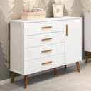 Ver imagem 6 de Quarto de Bebê Completo com Guarda Roupa 4 Portas 2 Gavetas, Cômoda Sapateira 4 Gavetas e 1 Porta e