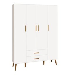 Quarto de bebê Completo com Guarda Roupa 4 portas 2 gavetas, Cômoda Sapateira 4 gavetas e 1 Porta e Berço Isis - 11