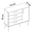 Ver mais imagens de Quarto de Bebê Completo com Guarda Roupa 4 Portas 2 Gavetas, Cômoda Sapateira 4 Gavetas e 1 Porta e