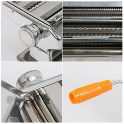Maquina Macarrao Preparar Massas Cilindro Inox Manual 3 Tipos Lasanha Talharim Multiuso Caseira - 5