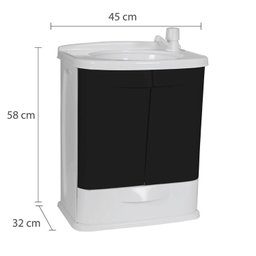 Gabinete para Banheiro em Plástico com Lavatório Fit Astra sem Torneira - 5