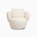 Ver imagem 4 de Poltrona Aro Giratória Bouclê 85cm 71cm X 91cm Branco Natural