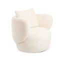 Ver imagem 2 de Poltrona Aro Giratória Bouclê 85cm 71cm X 91cm Branco Natural