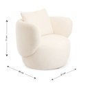 Ver imagem 3 de Poltrona Aro Giratória Bouclê 85cm 71cm X 91cm Branco Natural