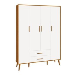 Quarto de bebê Completo com Guarda Roupa 4 portas 2 gavetas, Cômoda Sapateira 4 gavetas e 1 Porta e Berço Isis - 12