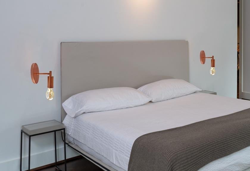 Luminária Arandela Parede Cama Mesa Branco Dourado Aluminío - 5