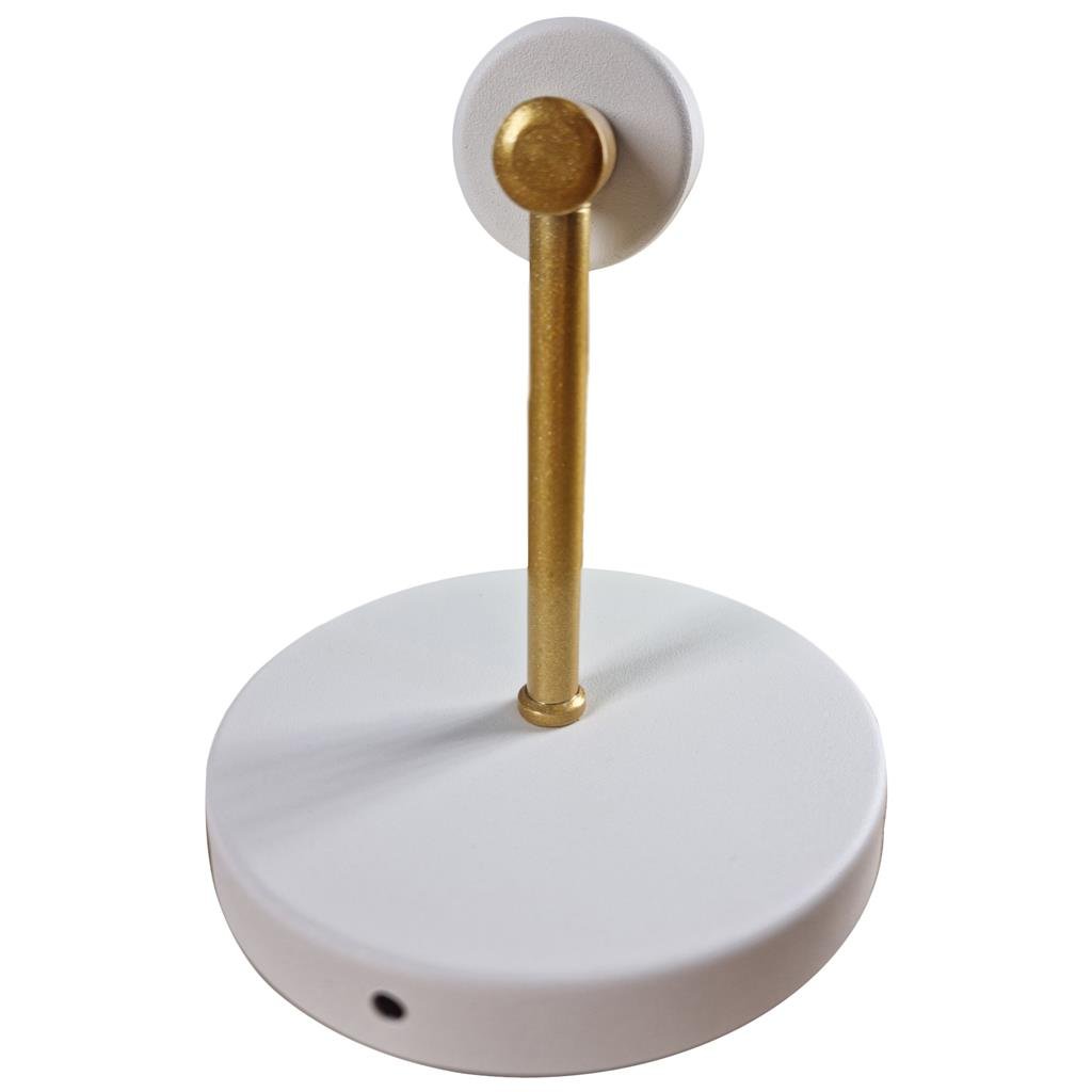 Luminária Arandela Parede Cama Mesa Branco Dourado Aluminío - 3