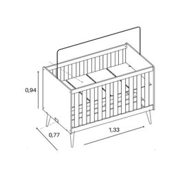 Quarto de bebê Completo com Guarda Roupa 4 portas 2 gavetas, Cômoda Sapateira 4 gavetas e 1 Porta e Berço Isis - 5