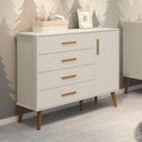 Ver imagem 6 de Quarto de Bebê Completo com Guarda Roupa 4 Portas 2 Gavetas, Cômoda Sapateira 4 Gavetas e 1 Porta e
