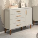 Ver imagem 6 de Quarto de Bebê Completo com Guarda Roupa 4 Portas 2 Gavetas, Cômoda Sapateira 4 Gavetas e 1 Porta e