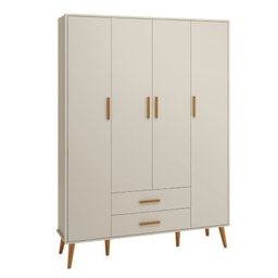 Quarto de bebê Completo com Guarda Roupa 4 portas 2 gavetas, Cômoda Sapateira 4 gavetas e 1 Porta e Berço Isis - 11