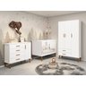 Quarto de Bebê Completo com Guarda Roupa 3 Portas 2 Gavetas, Cômoda 4 Gavetas e Berço Isis - 1