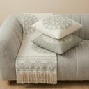 Ver imagem 1 de Kit Manta e Almofadas Decorativas para Sofá Many Verde Relva - Nexta Casa
