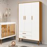 Quarto de Bebê Completo com Guarda Roupa 3 Portas 2 Gavetas, Cômoda 4 Gavetas e Berço Isis - 10