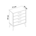 Ver mais imagens de Quarto de Bebê Completo com Guarda Roupa 3 Portas 2 Gavetas, Cômoda 4 Gavetas e Berço Isis Bege/Areia