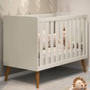 Ver imagem 3 de Quarto de Bebê Completo com Guarda Roupa 3 Portas 2 Gavetas, Cômoda 4 Gavetas e Berço Isis Bege/Areia