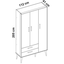 Quarto de Bebê Completo com Guarda Roupa 3 Portas 2 Gavetas, Cômoda 4 Gavetas e Berço Isis - 11 Quarto de Bebê Completo com Guarda Roupa 3 Portas 2 Gavetas, Cômoda 4 Gavetas e Berço Isis - 11