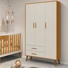 Quarto de Bebê Completo com Guarda Roupa 3 Portas 2 Gavetas, Cômoda 4 Gavetas e Berço Isis - 9