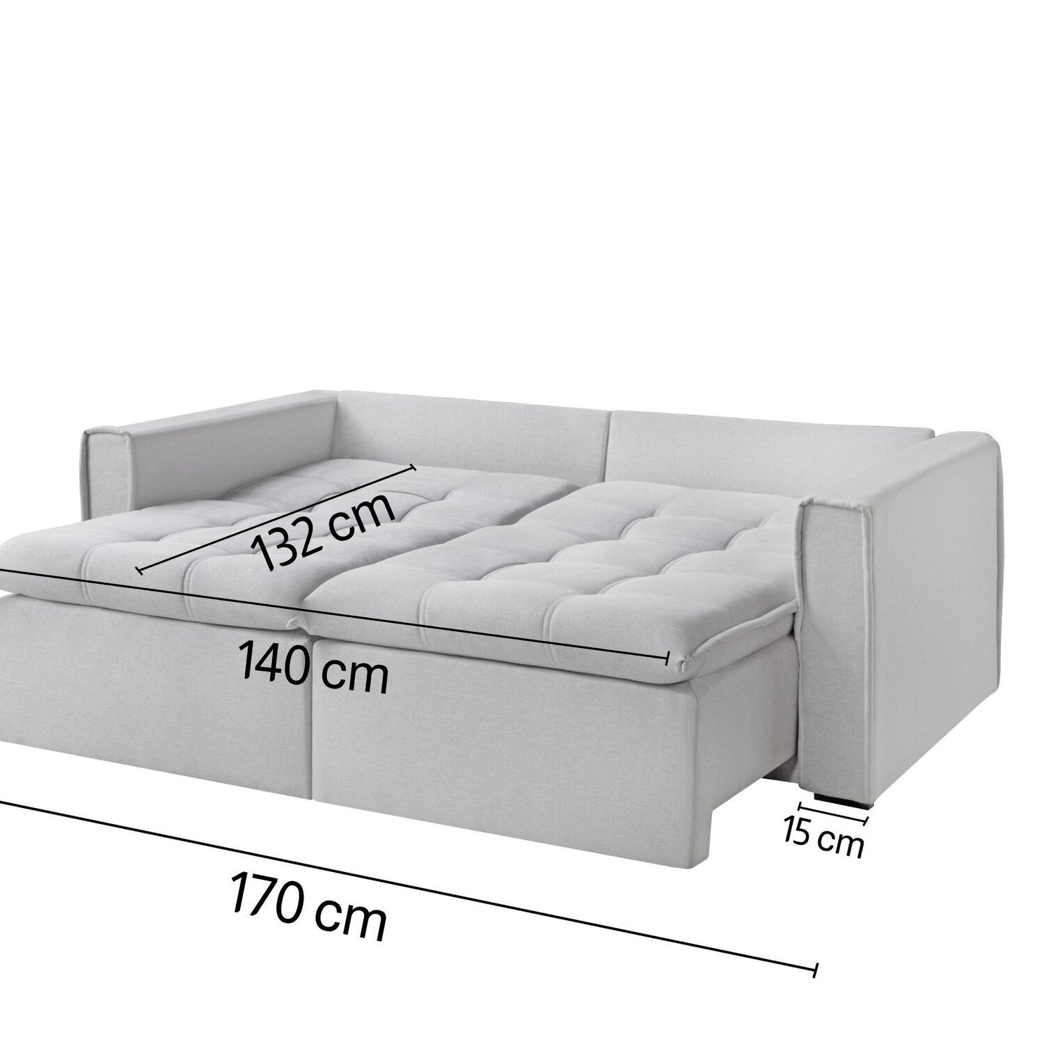 Sofá Cama Dallas 170cm X 104cm X 144cm Mts sem Caixa - 6