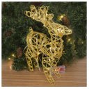 Ver imagem 2 de Rena Aramada Natal Iluminada 30 LED Dourada com Glitter 30cm